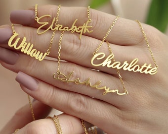 Sterling Silver Name Necklace: Personalized Gold Plated Jewelry