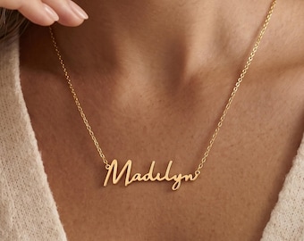 Personalised 18K Gold Plated Name Necklace, Custom Name Jewellery, Minimalist Necklace, Birthday Gift for Her, Graduation Gift for Her