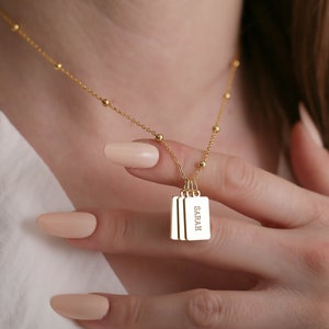 Personalized Multiple Mini Bar Kids Name Necklace, Custom Name Necklace, Handmade Personalized Jewelry, Dainty Name Jewelry,Mothers Day Gift