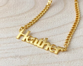 Custom Dainty Name Necklace with Curb Chain - Personalized Name Necklace - Personalized Gift - Mother's Day Gift - Mother's Jewelry