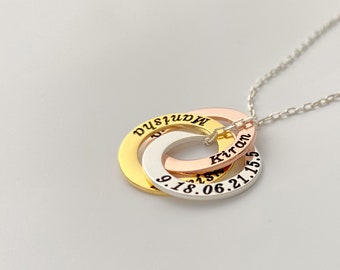 Mother Daughter Necklace, Name Necklace Personalized, Mom Mecklace with Kids Names, Engraved Necklace For Women, Custom Name Necklace