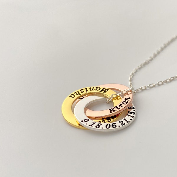 Family Necklace | Children Name Necklace | Personalized Gifts | Russian Ring Necklace | Mothers Day Gifts | Personalized Jewelry For Women