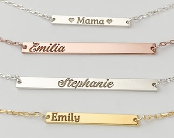 Baby Name Bracelet, Engraved Bracelet, Custom Bracelet For Women, Friendship Bracelet, Personalized Bar Bracelet, Personalized Jewelry