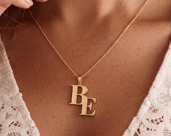 Custom Initial Necklace, Two Letter Necklace, Personalised Double Initial Necklace, Couple Necklace, Anniversary Gift, Graduation Gift