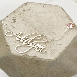 Sterling Silver Name Necklace, Personalized Jewelry, Personalized Gift, Personalized Necklace,Bridesmaid Gift Necklace, Nameplate Necklace