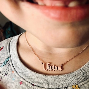 925 Sterling Silver Custom Child Name Necklace, Real Silver Personalized Children Name Necklace, Real Silver Kids Necklace, Gift for Her Him