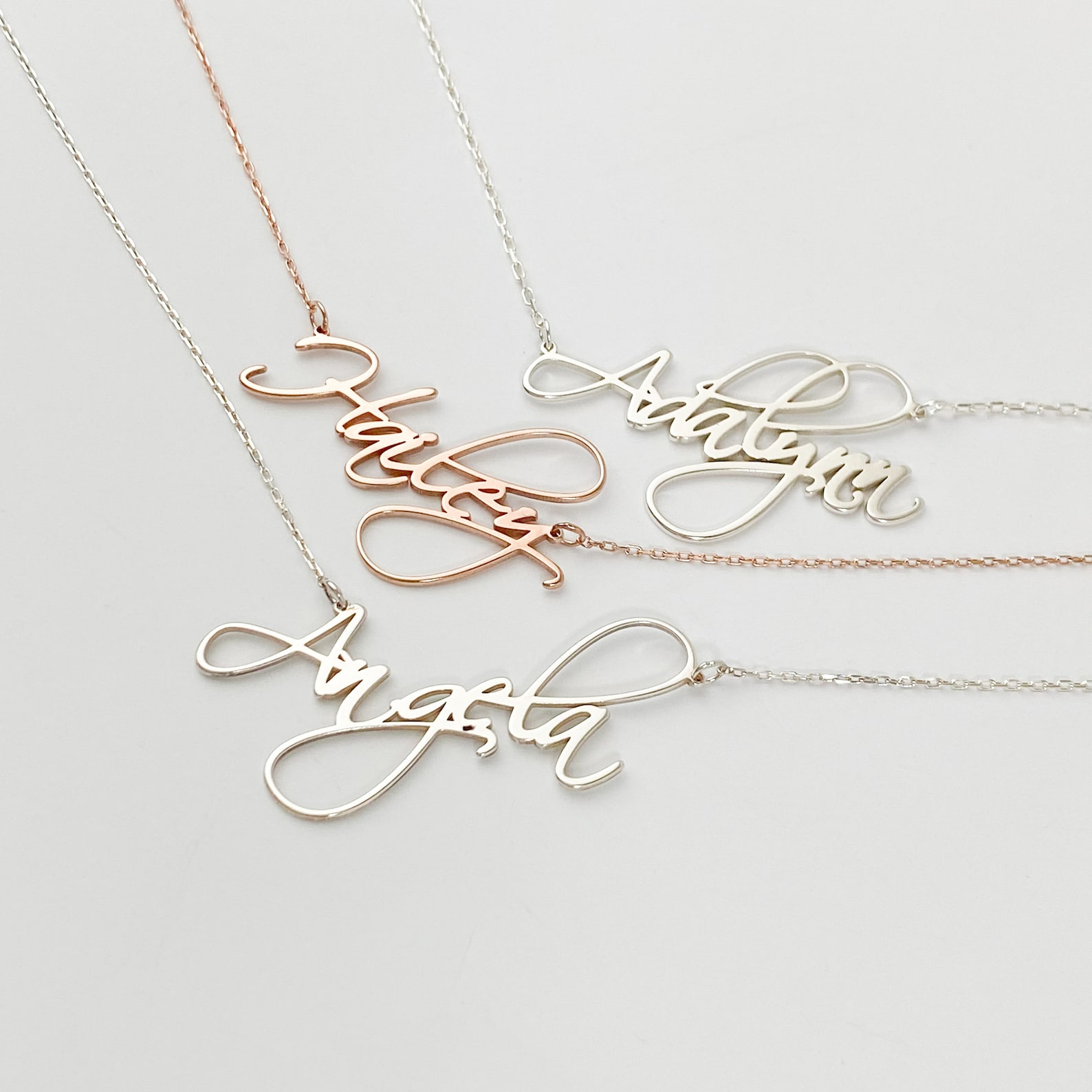 Sterling Silver Name Necklace Personalized Jewelry Etsy