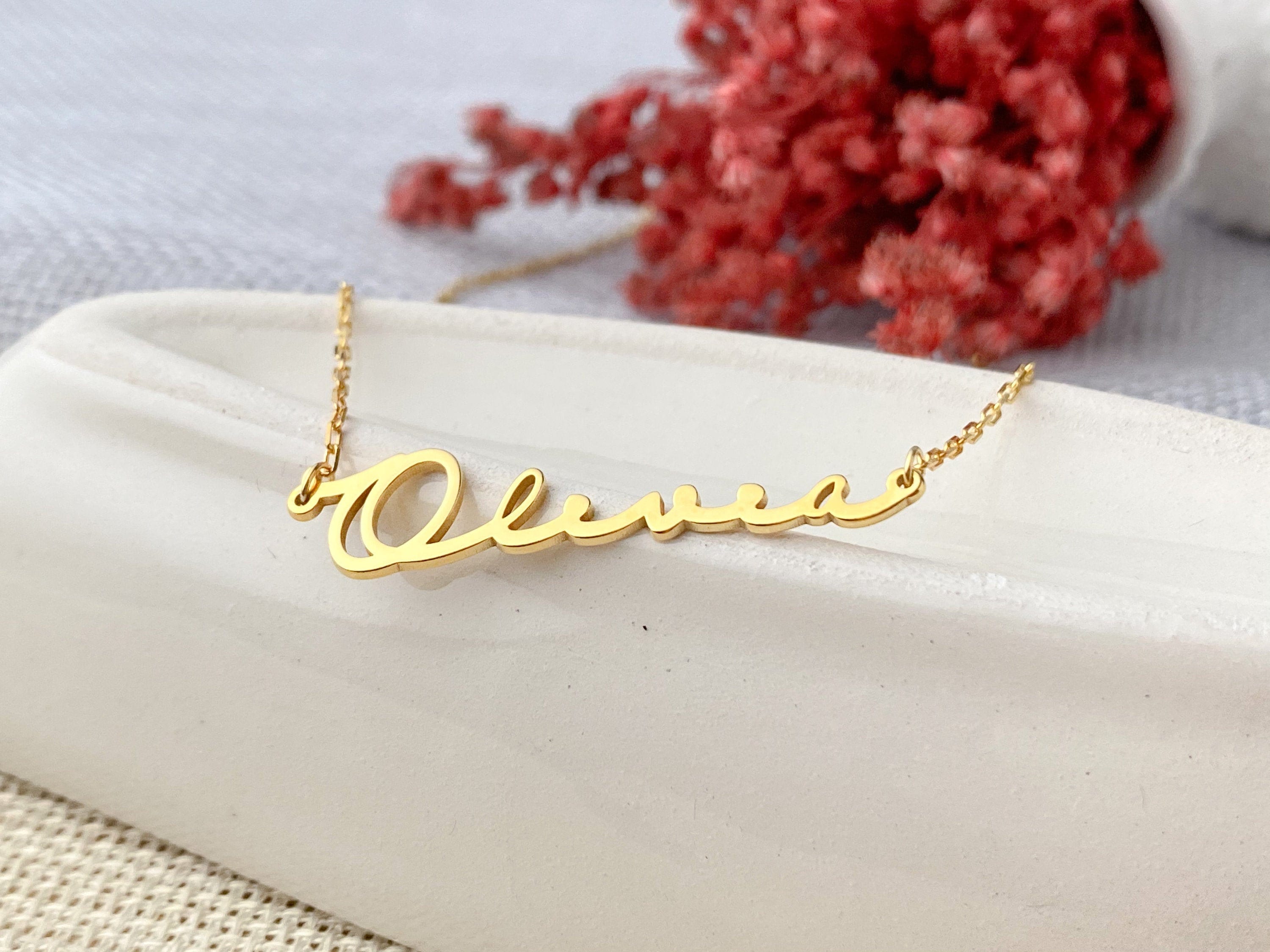 Custom Name Plate Necklace Personalized 
