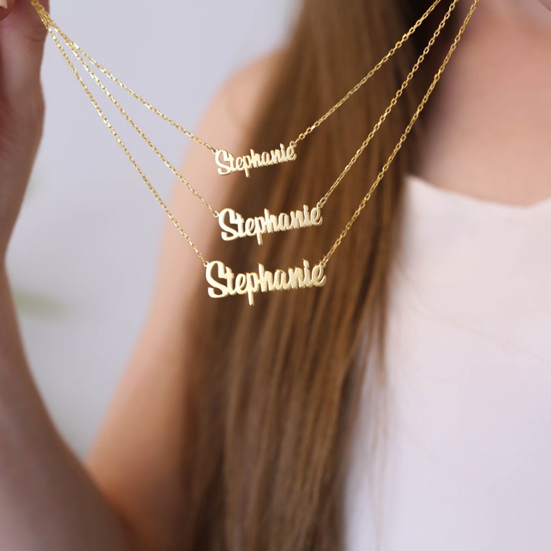 Personalized Name Necklace, Custom Script Name Necklace, Personalized Handmade Jewelry Gift For Her, Birthday Gift, Mothers Day Gift For Mom image 2
