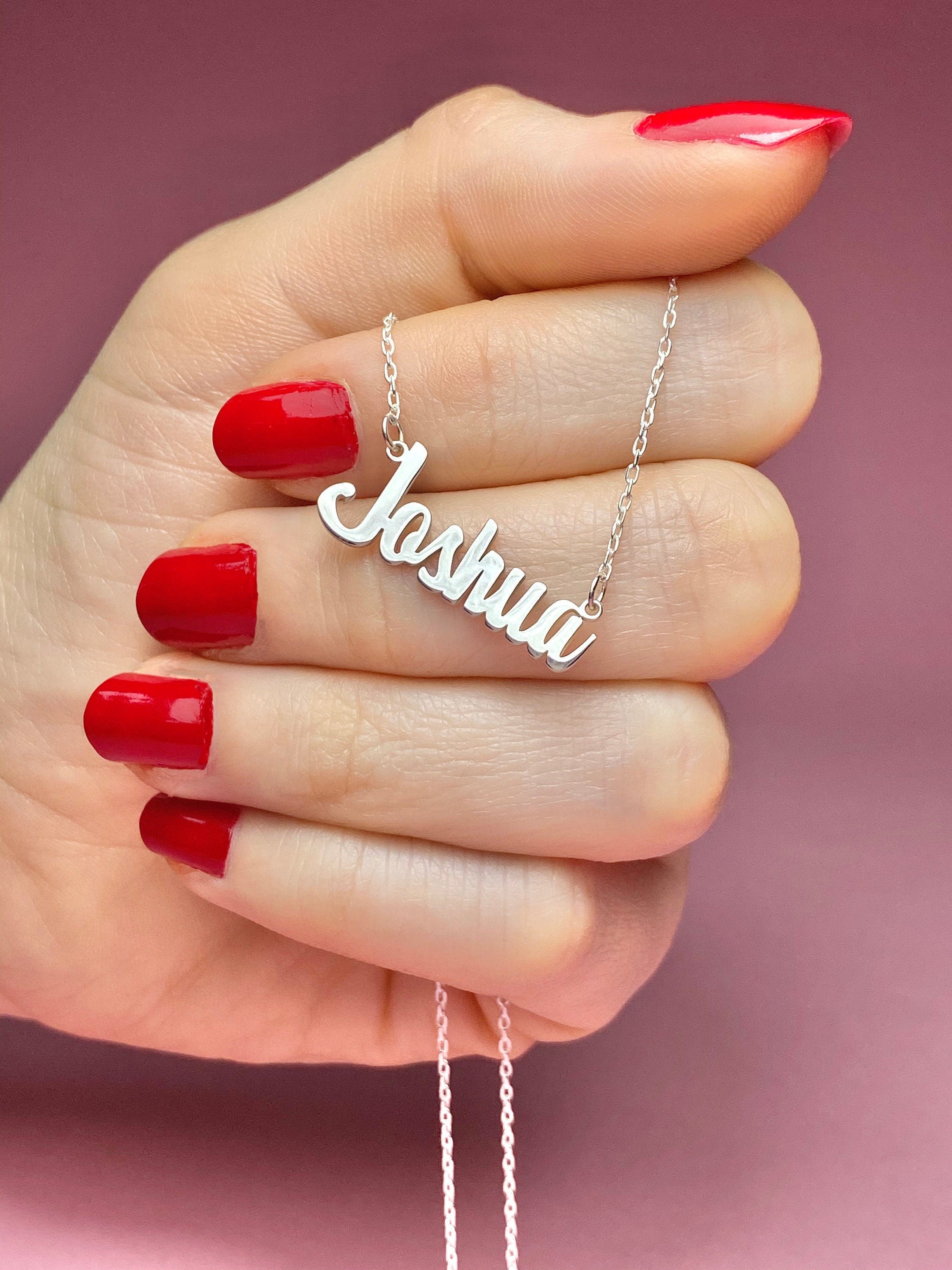 Silver Name Necklace Personalized 