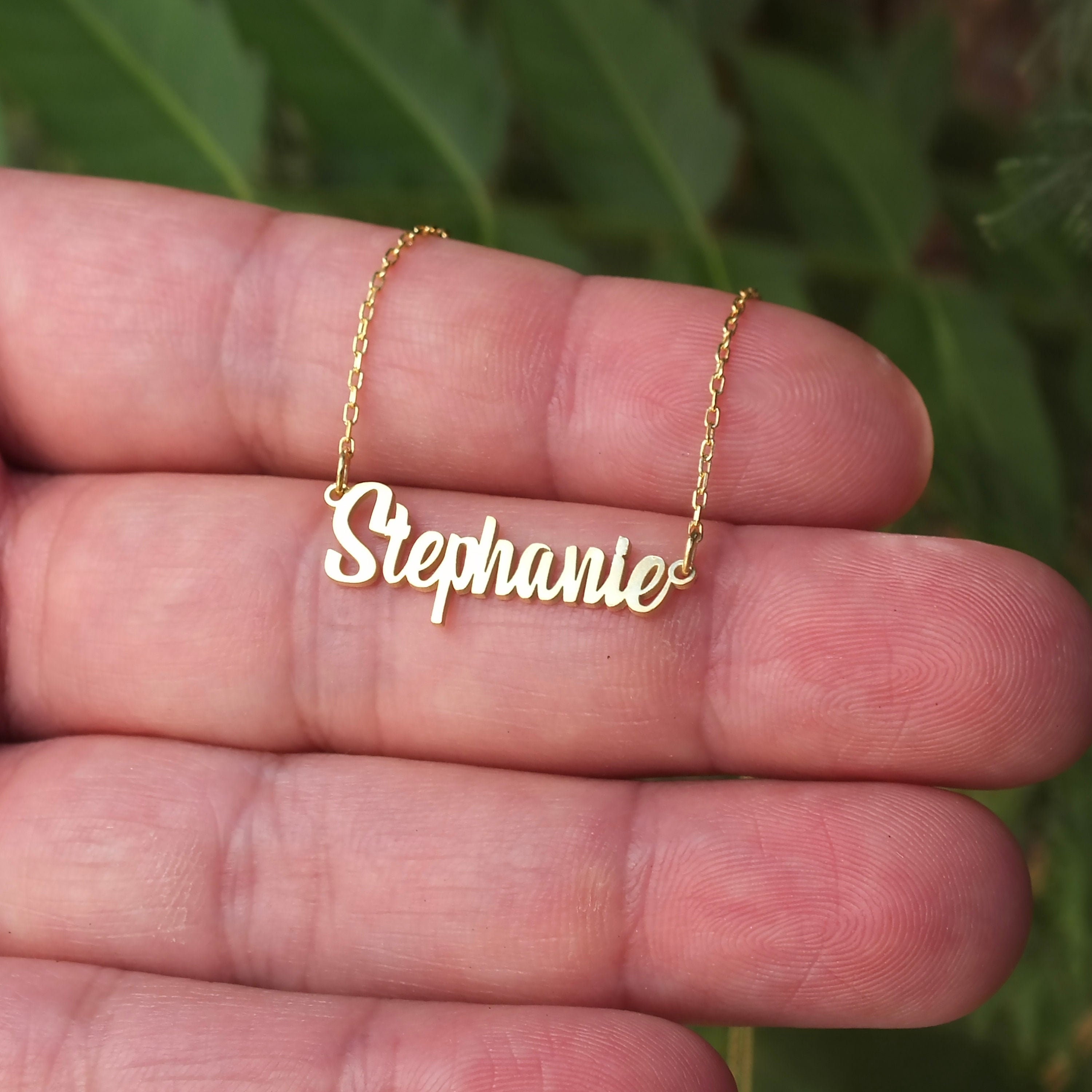 Sterling Silver Name Necklace Dainty Name Necklace Etsy