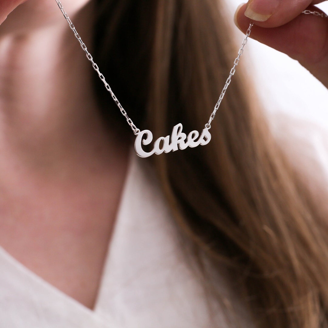 Sterling Silver Necklace Name Necklace Personalized Etsy