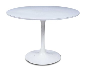 Maurice Burke for Arkana Tulip White Circular Dining Table With Arkana Branded Stamp Mid Century Modern 1960's - Read Shipping info