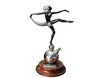 Art Deco Tanzende Dame Tischstürmer Von Josef Lorenzl (Österreich, 1892-1950) Für Beney Of London 1930