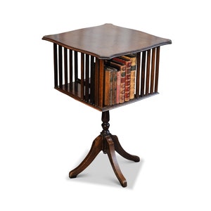 Victorian Handmade Floor Standing Revolving Bookcase With Chamfered Edge 1800&#39;s