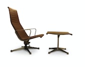 Charles Ray Eames For Herman Miller Model Ea124 Swivel Armchair And Model Ea125 Ottoman Set 1950 39 s - Read Shipping info