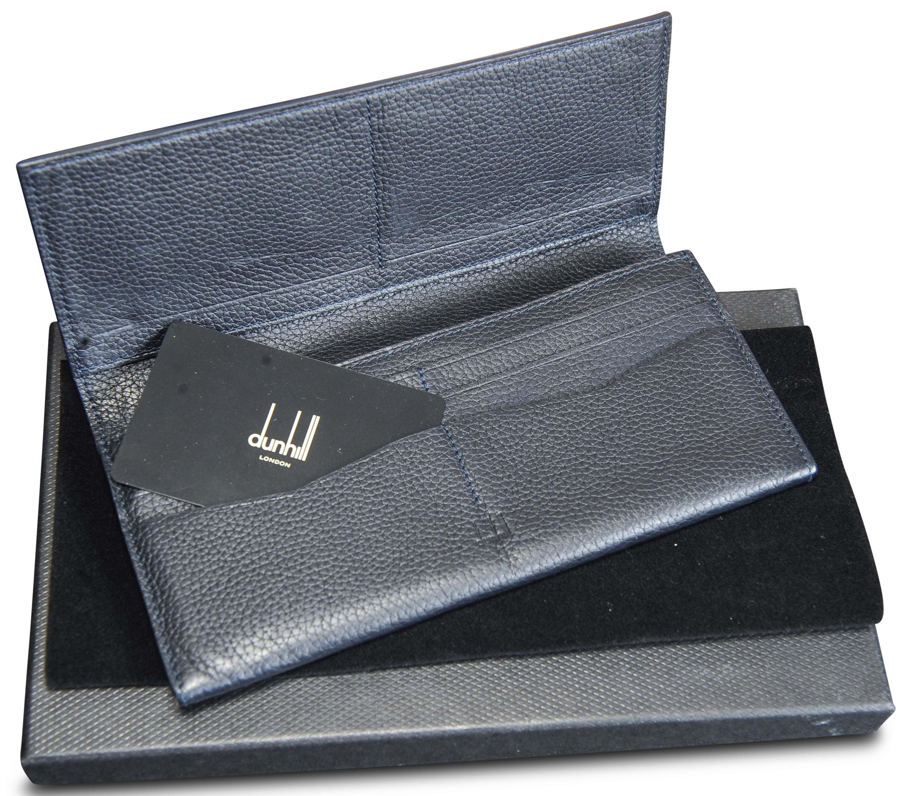 Dunhill Black Calf Leather Boxed Coat Wallet Made in Italy Mens