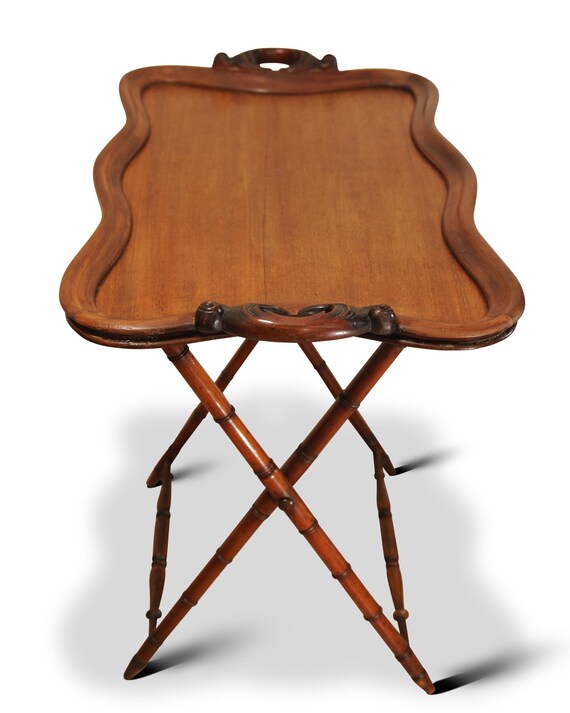 Antike englische viktorianische Bambus & Mahagoni Folding Butlers Tablett  auf Stnder - Etsy.de