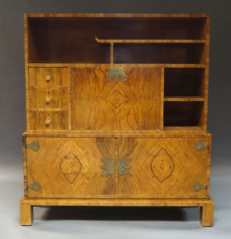 Luxurious Chinese Walnut Art Deco Drinks Cabinet With Vast Etsy