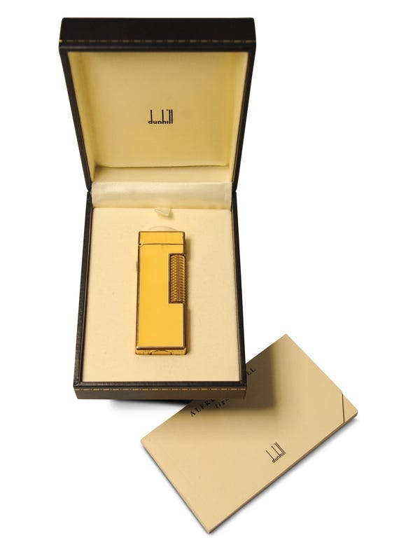 dunhill cigarette lighter Dunhill 18ct Gold Plated Yellow Lacquered Rollagas Lighter Serviced Working dunhill cigarette lighter Dunhill 18ct Gold Plated Yellow Lacquered Rollagas Lighter Serviced Working