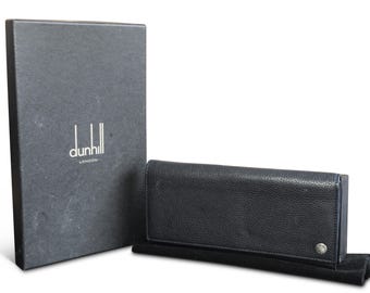 Dunhill Black Calf Leather Boxed Coat Wallet Made in Italy Mens