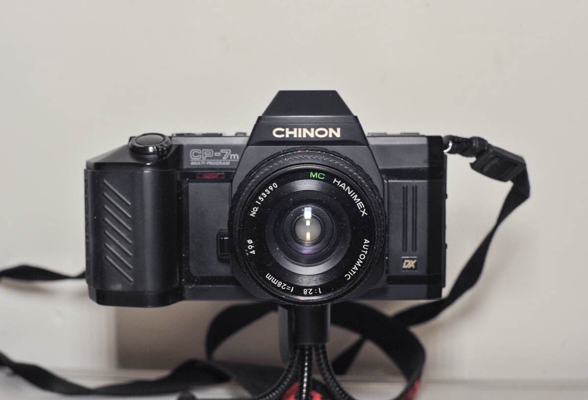 Chinon CP7m 35mm Film SLR film camera with MC Hanimex 28mm Etsy