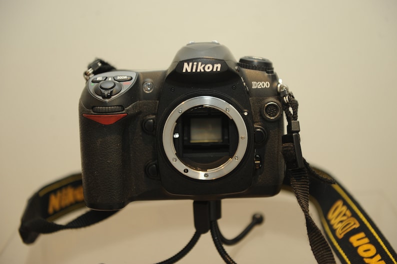 Nikon D200 DSLR Camera body only with woven Nikon D200 branded strap image 1