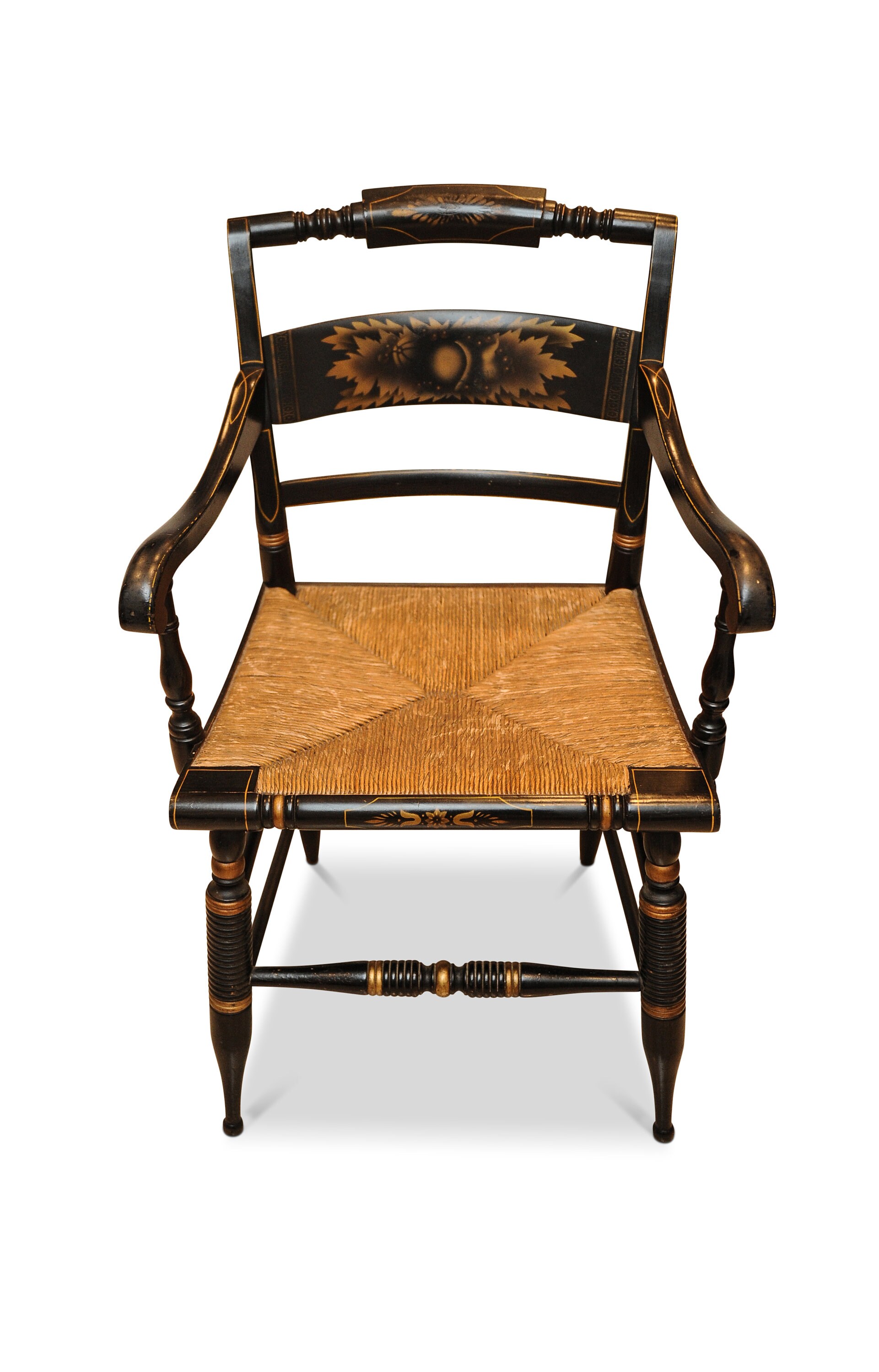 Lambert Hitchcock Chair with Ebonised Frame & Rush Seat Etsy