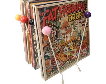 Mid Century Atomic Sputnik Magazine or Record Rack Eames Design Plastic Coated Metal 1960s