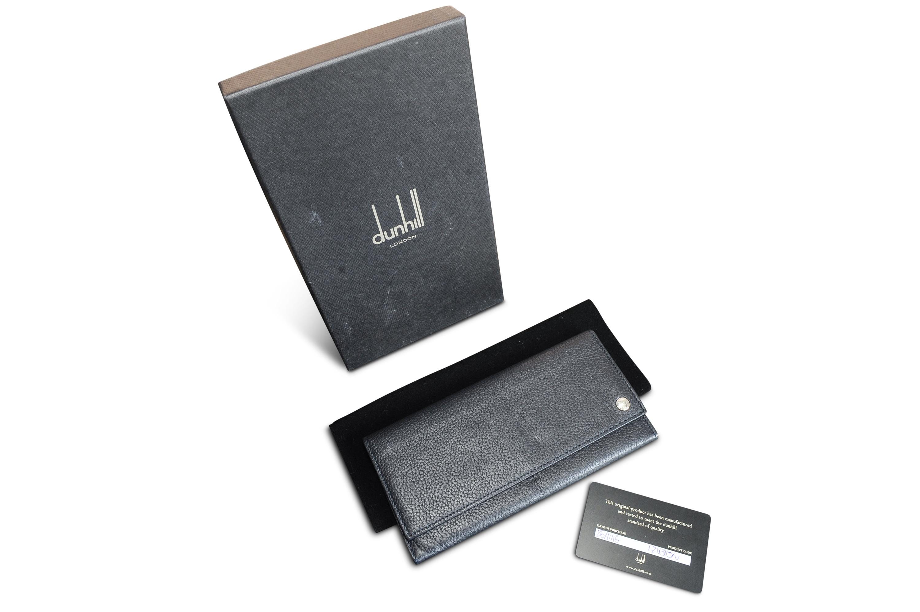 Dunhill Black Calf Leather Boxed Coat Wallet Made in Italy Mens