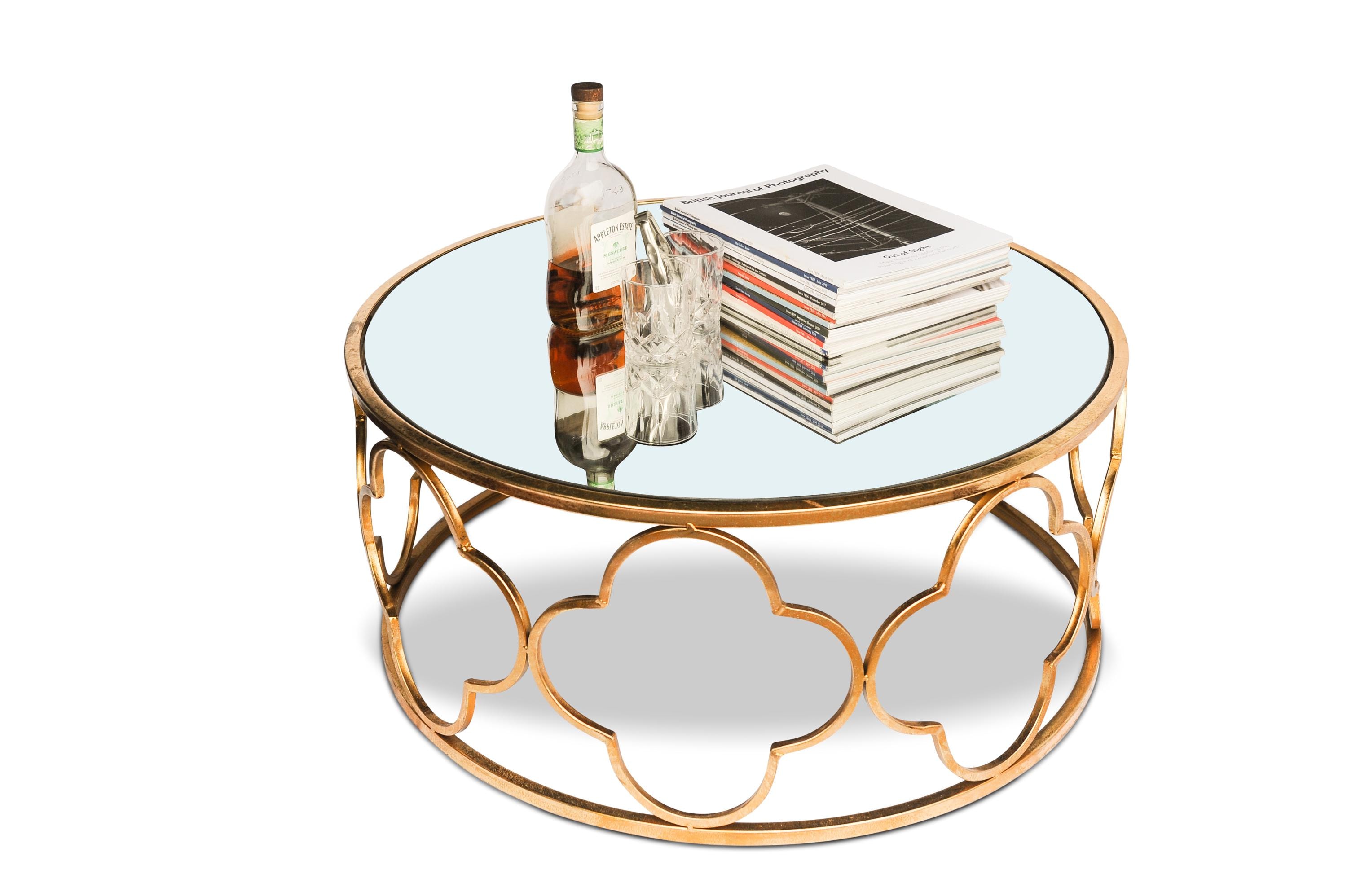Une Élégante Table Basse Circulaire En Miroir Design Hollywood Regency Alhambra