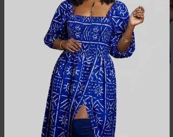 Maxi Slit Dress with Hat & Scarf Set