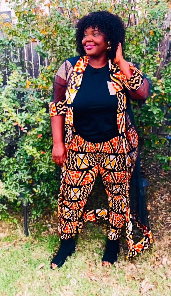 Ankara leggings with Matching Kimono
