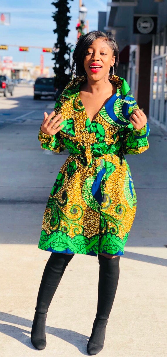 Ankara Trench Button Jacket