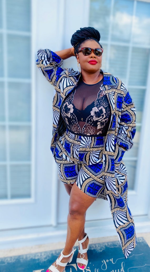 Ankara Jacket with Shorts set