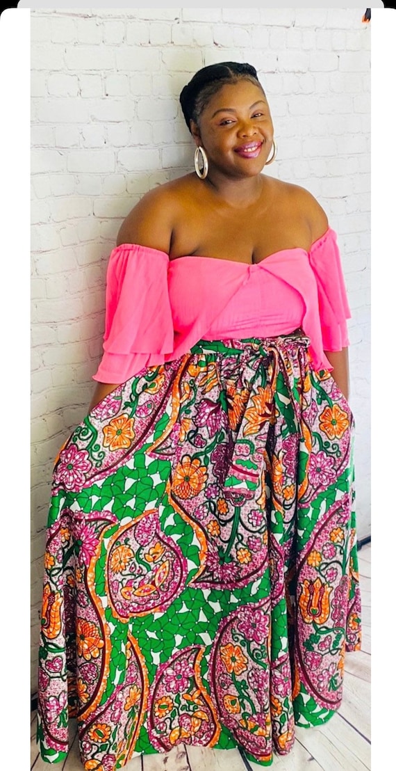 Ankara Maxi Skirt with Pockets