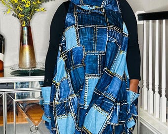 African Print Bottom Zip Jumpsuit