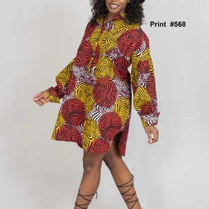 Traditional African Print Button Front Dress