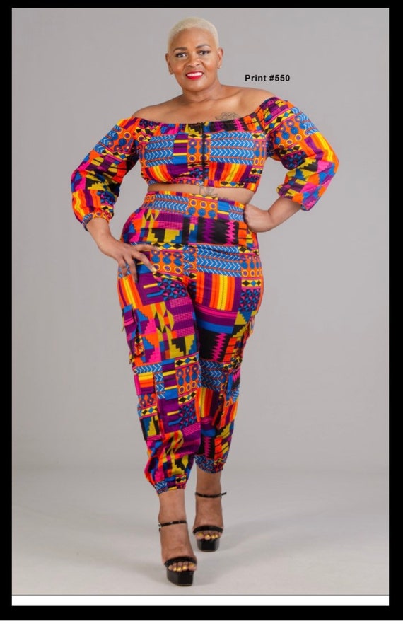 Ankara Pants Set with Off the Shoudler Top