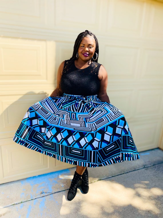 African Print Short Maxi Skirt