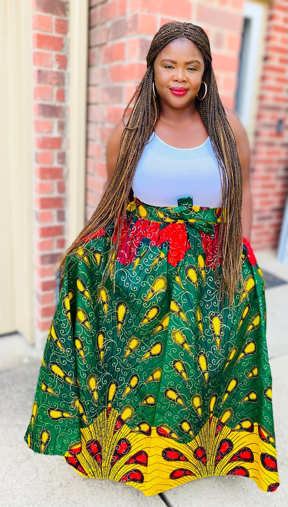 Ankara Maxi Skirt with Pockets