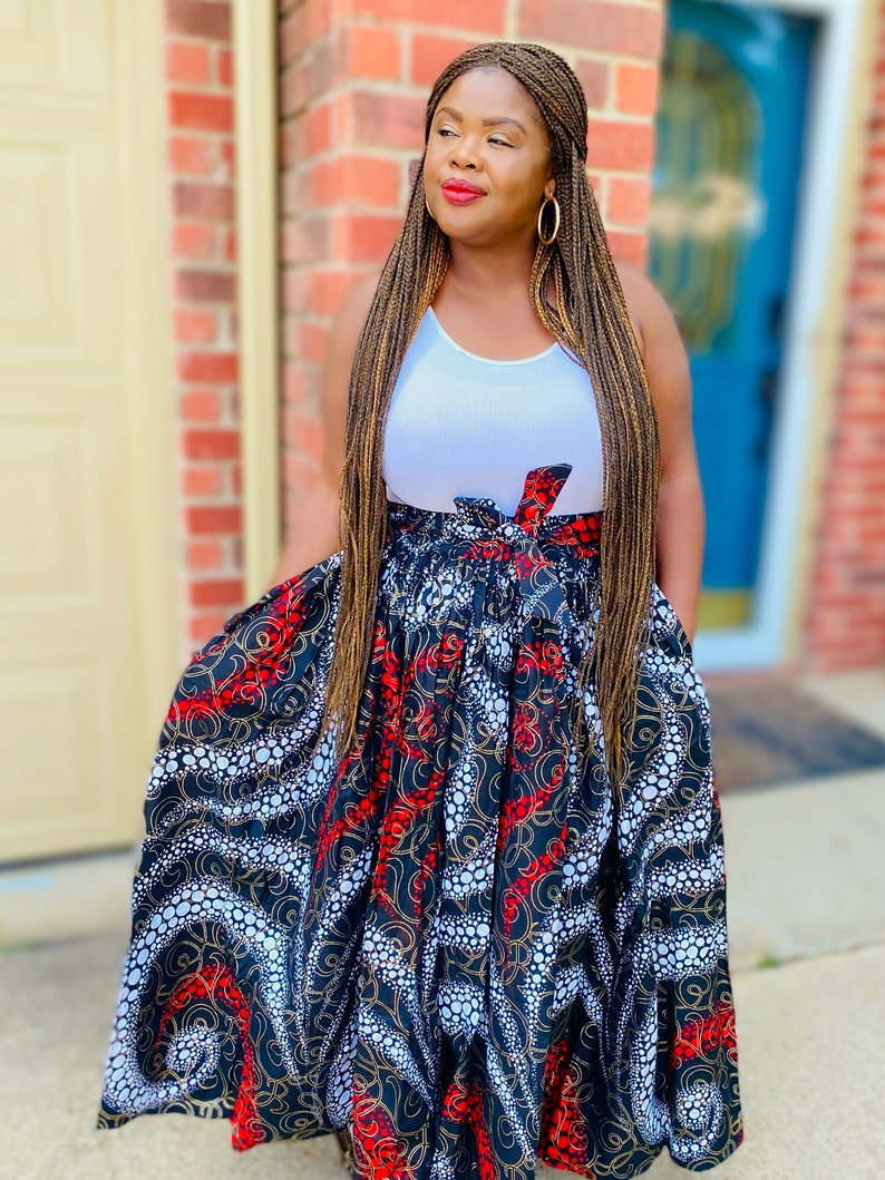 Ankara Maxi Skirt with Pockets image 4