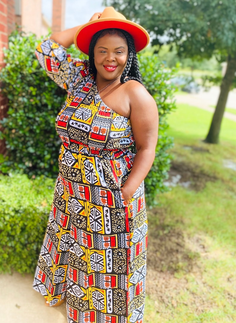 Ankara One-Sleeve Jumpsuit image 3