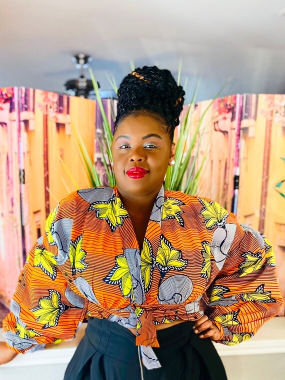 Ankara Belted Crop Top