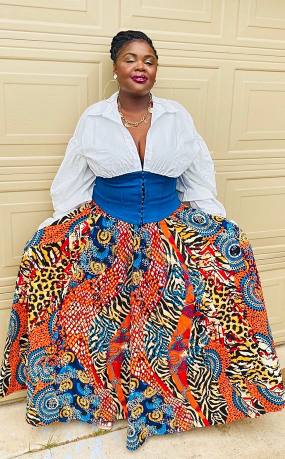 Ankara Maxi Skirt with Pockets