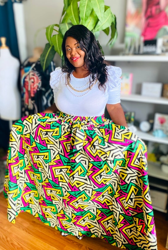 African Print Maxi Skirt