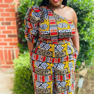 Ankara One-Sleeve Jumpsuit image 6