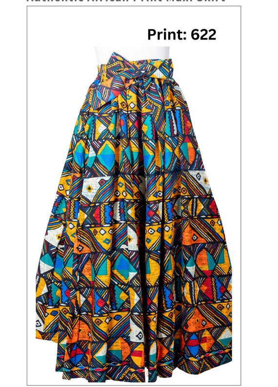 African Print Maxi Skirt With Pockets and Head Wrap - Etsy