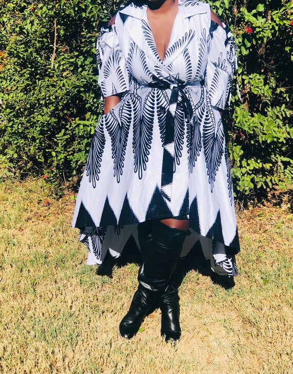Cold Shoulder High Low Print Dress