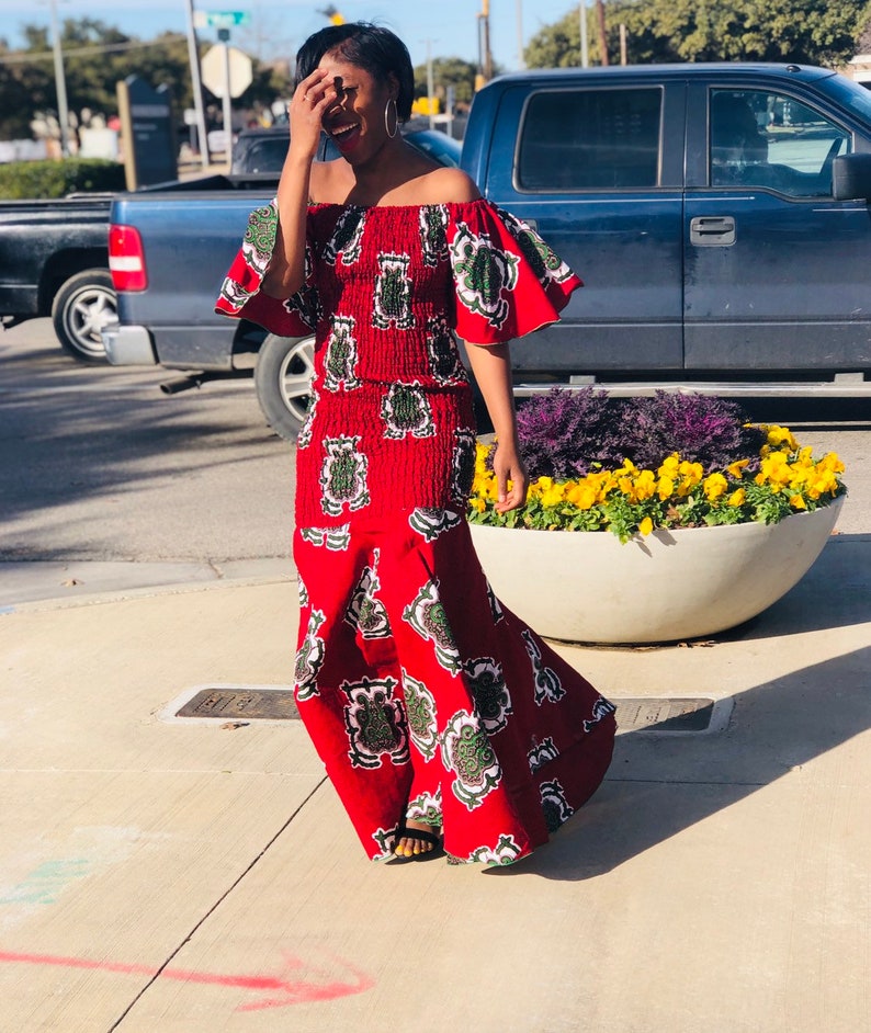 Ankara Off the Shoulder Fitted Dress